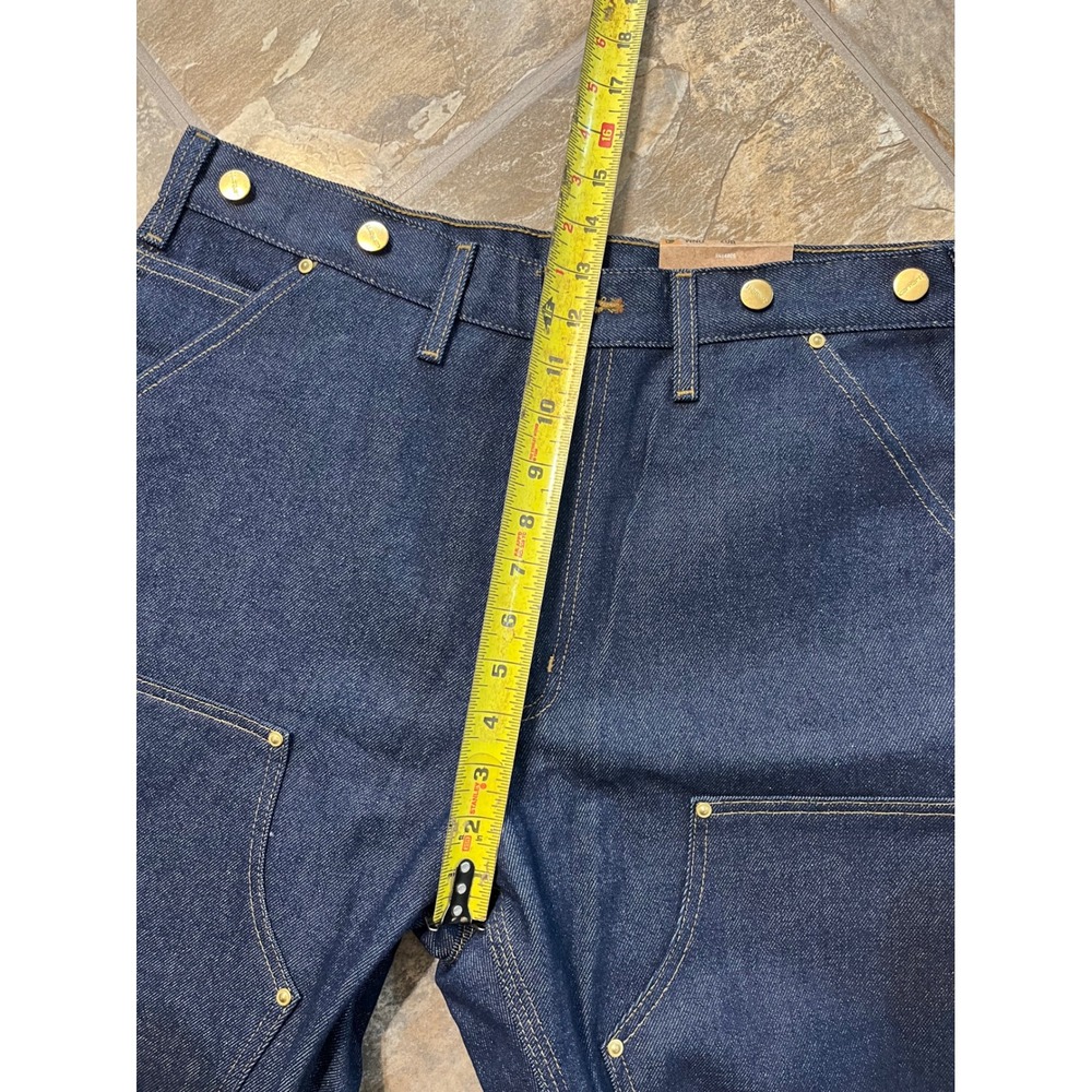 Carhartt Logger Dungarees Men 34x30 Blue NEW Double Front B07 DNM Work Pants - Picture 8 of 10